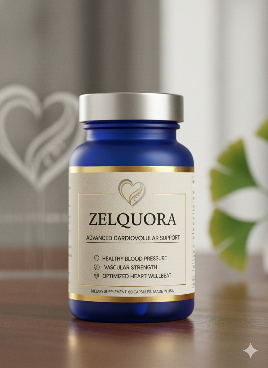 Zelquora food supplement bottle and carton on a neutral surface